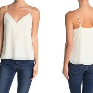 Abound, V neck Lace Trim Camisole, Ivory, Small